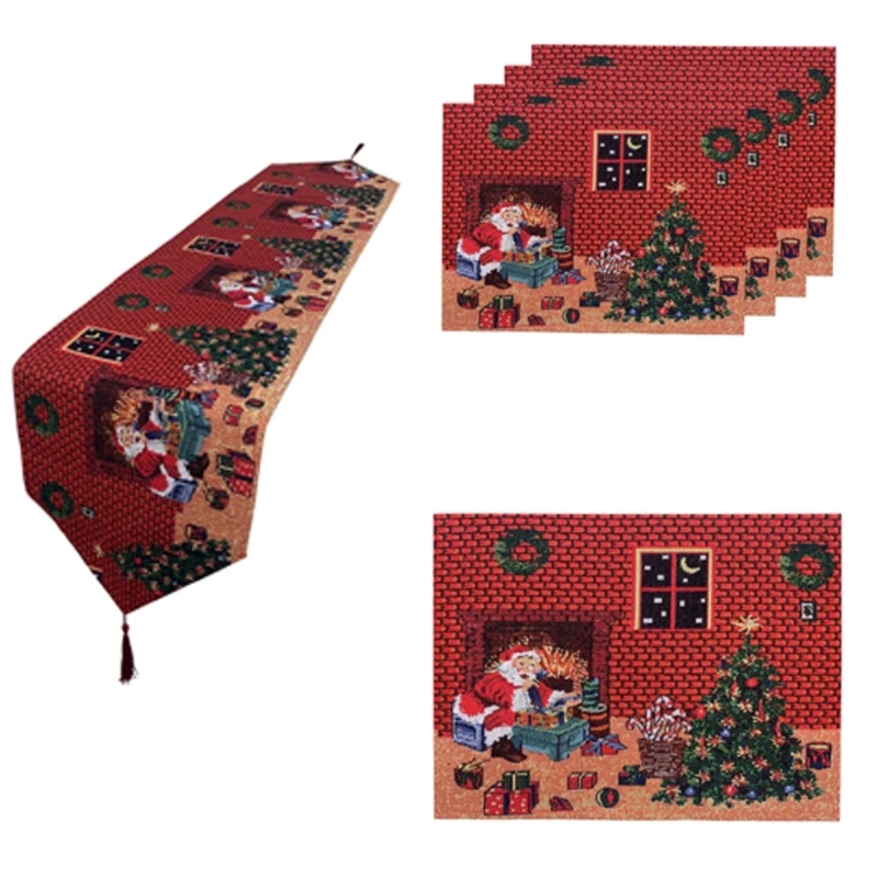 

Holiday Decoration TAblecloth With This Christmas Tree Themed Table Runner