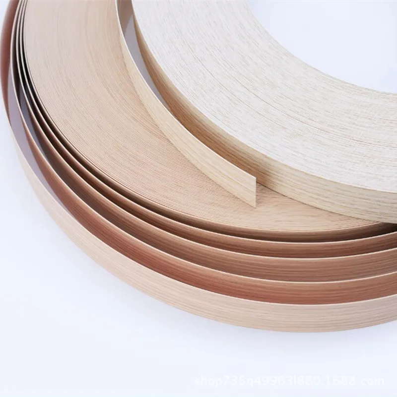 10M Self adhesive Furniture Wood Veneer Decorative Edge Banding PVC for Furniture Cabinet Office Table Wood Surface Edging