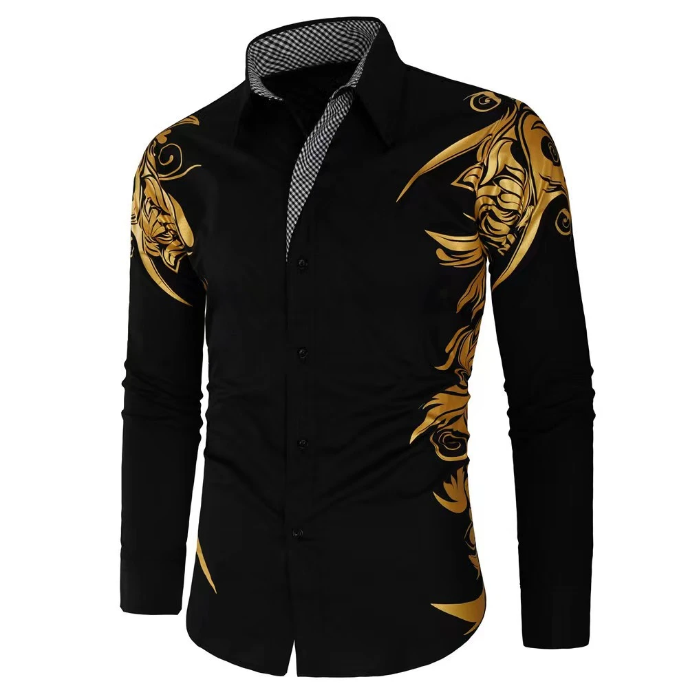 Men's Long Sleeve Shirt Printed Shirt Fashion New Casual High Quality Elegant Men's Top Extra Large Size Clothing