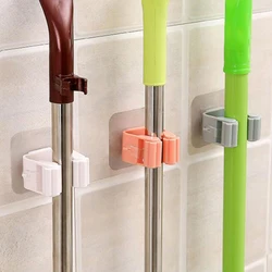 Mop Rack Bathroom Accessories Wall Mounted Shelf Organizer Hook Broom Holder Hanger Behind Doors/On Walls Kitchen Storage Tool