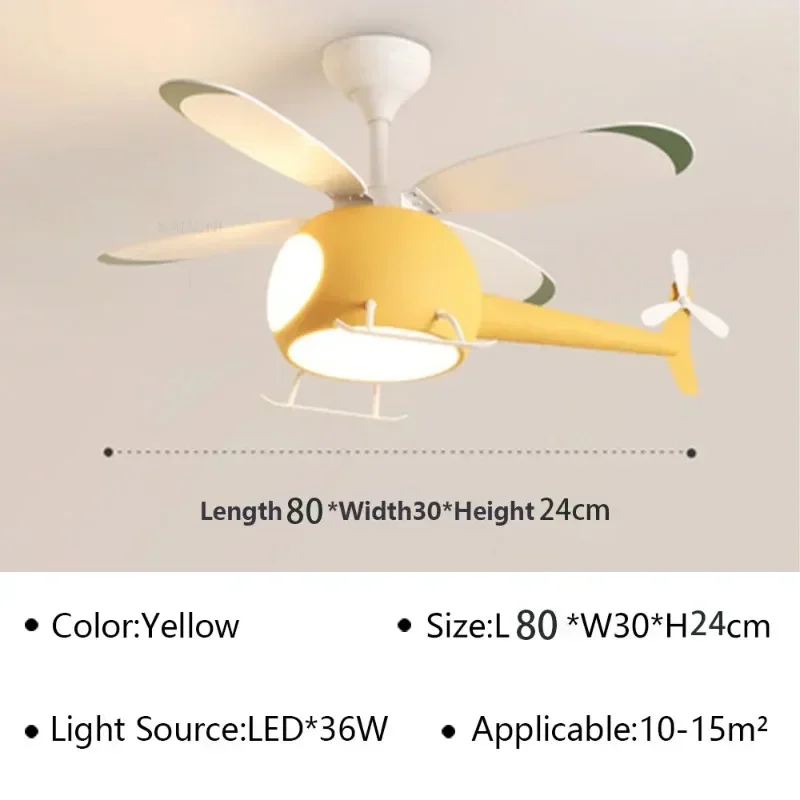 Cartoon Plafondlampen voor Kamer Helikopter Fan Kroonluchter voor Kinderslaapkamer Indoor Led Verlichting Armatuur Glans Huishoudapparaat