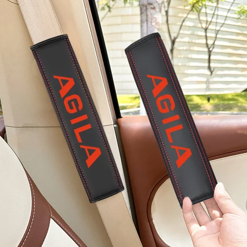 2pcs Leather Car Seat Belt For Agila 2026 Universal Safety Belt Cover Shoulder Strap Covers Protector Pad Accessories For Opel