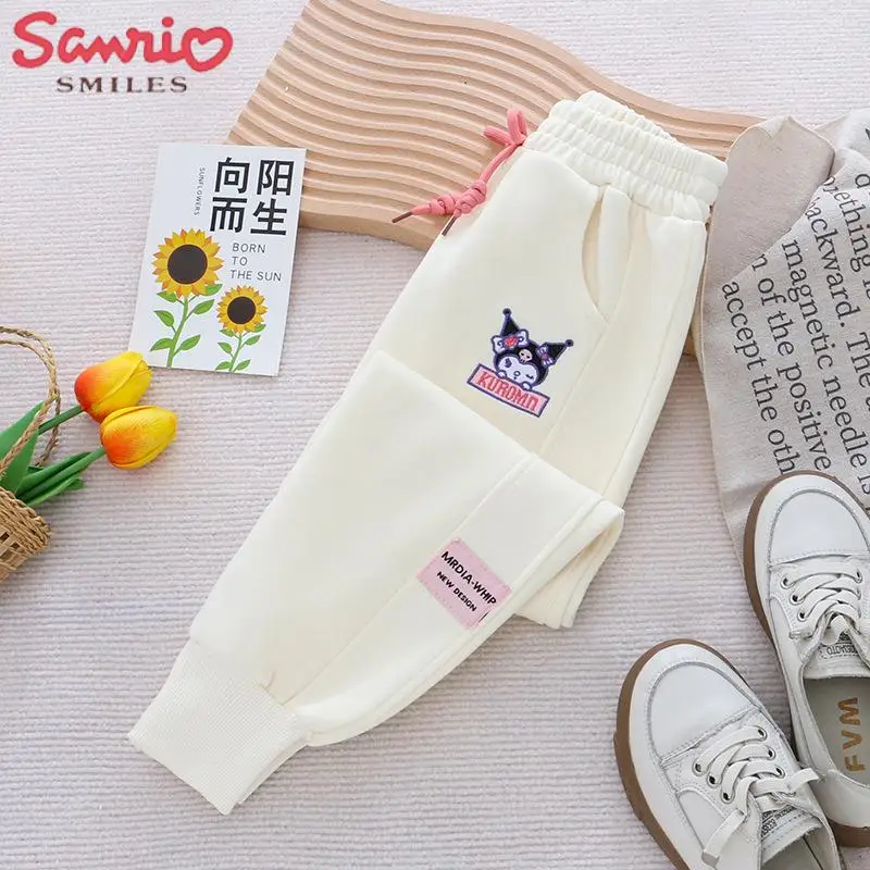 New Sanrio Sports Pants Children\'s Cartoon Kuromi Autumn Boys\' Fashion Students Casual Girls Cute High Waited Pants Outwear 2023