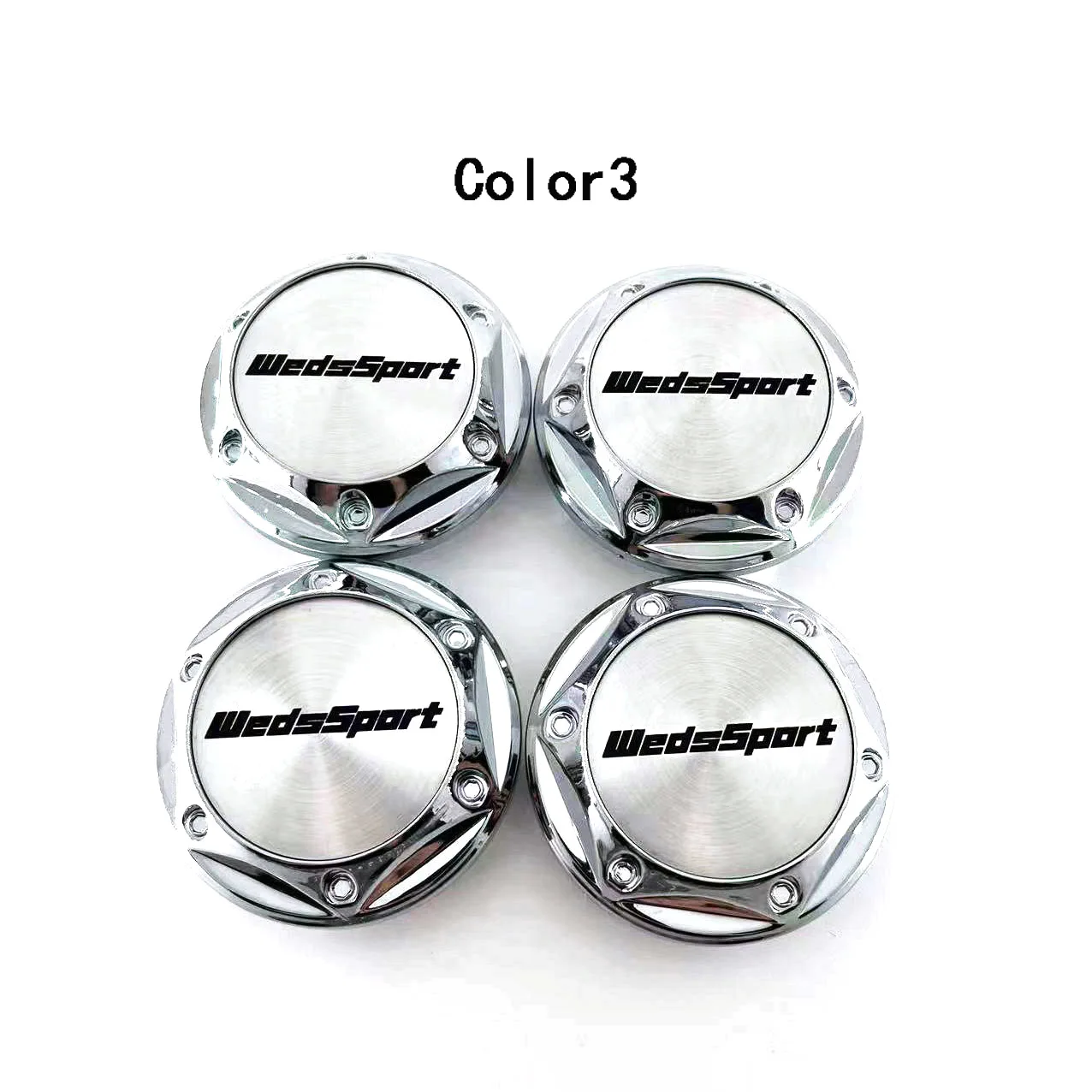 4PCS/lot 67MM Car 5Color Wheel Center Hub Caps for SPORT Logo chrome