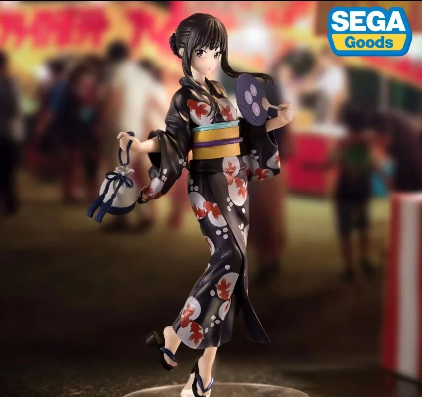 In Stock Original SEGA Luminasta Lycoris Recoil Inoue Takina Nishikigi Chisato Yukata De Odekake 19Cm Action Figure Anime Model