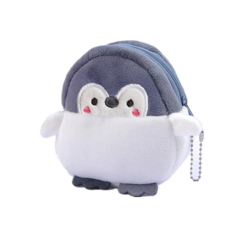 1pc animal shape headphone zipper money Penguin women wallet Kawai card key money coin purse bags gift