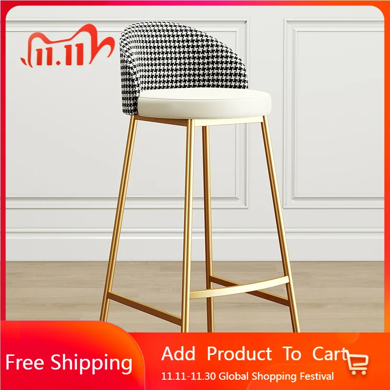 Легкий роскошный барный стул, современный простой расслабляющий эргономичный удобный барный стул со спинкой, дизайнерская стойка, табурет-альто, барная мебель