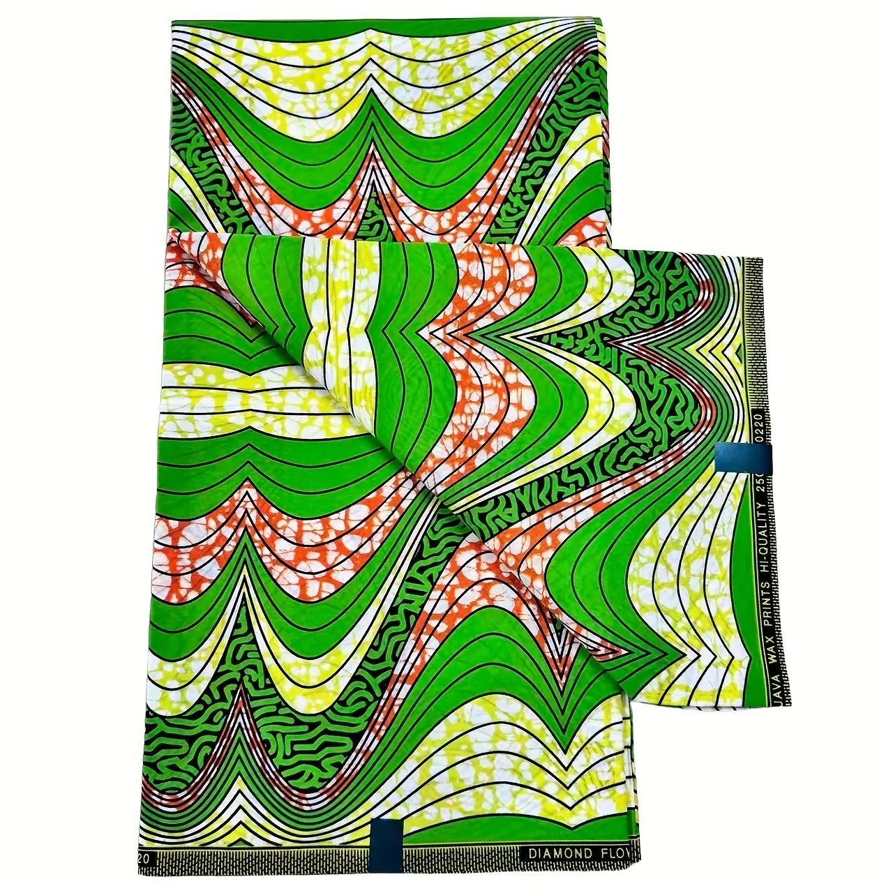 6 ياردة ريترو الأحمر والأخضر نمط هندسي أنقرة الأفريقية المطبوعة النسيج، تستخدم للخياطة والحرف اليدوية ومشاريع DIY #5