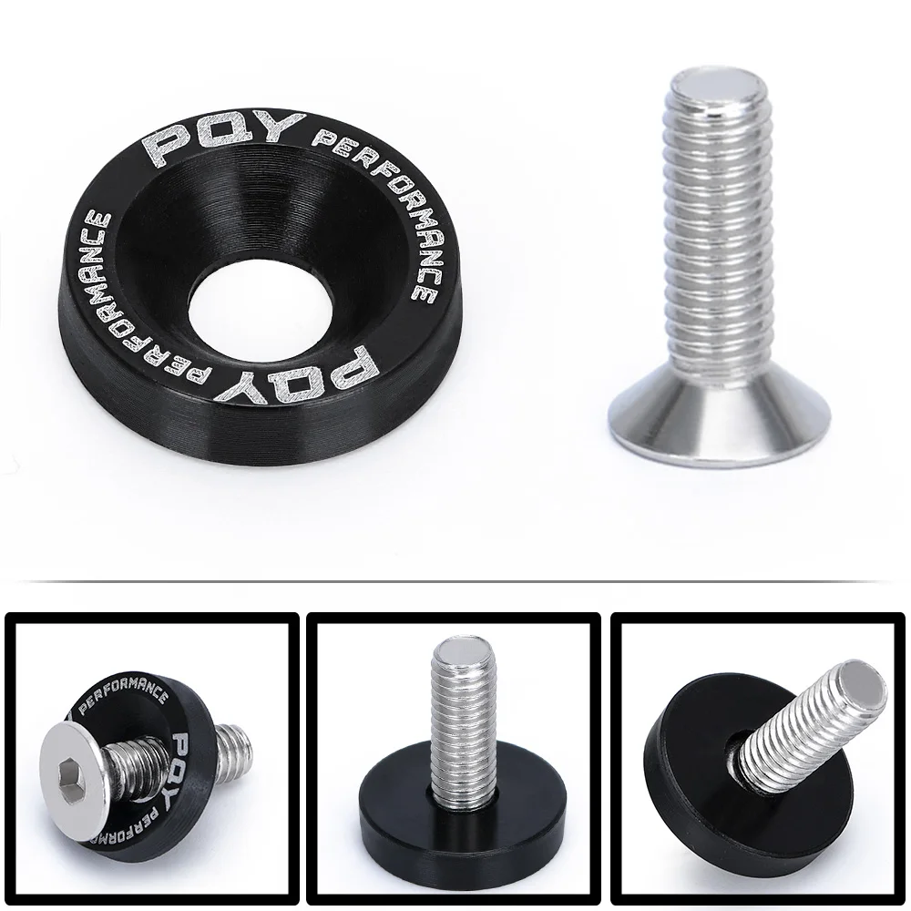 8Pcs M6 Car Modified Hex Fasteners Fender Washer Bumper Engine Concave Screws Fender Washer License Plate Bolts Car styling