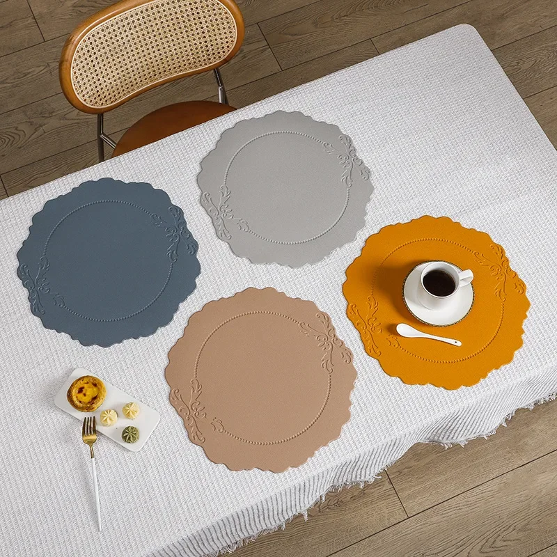 Leather Placemat Dining Table Mat Coaster Individual Tablecloth Dish Cup Plate Tableware Pad Modern Nordic Kitchen Accessories