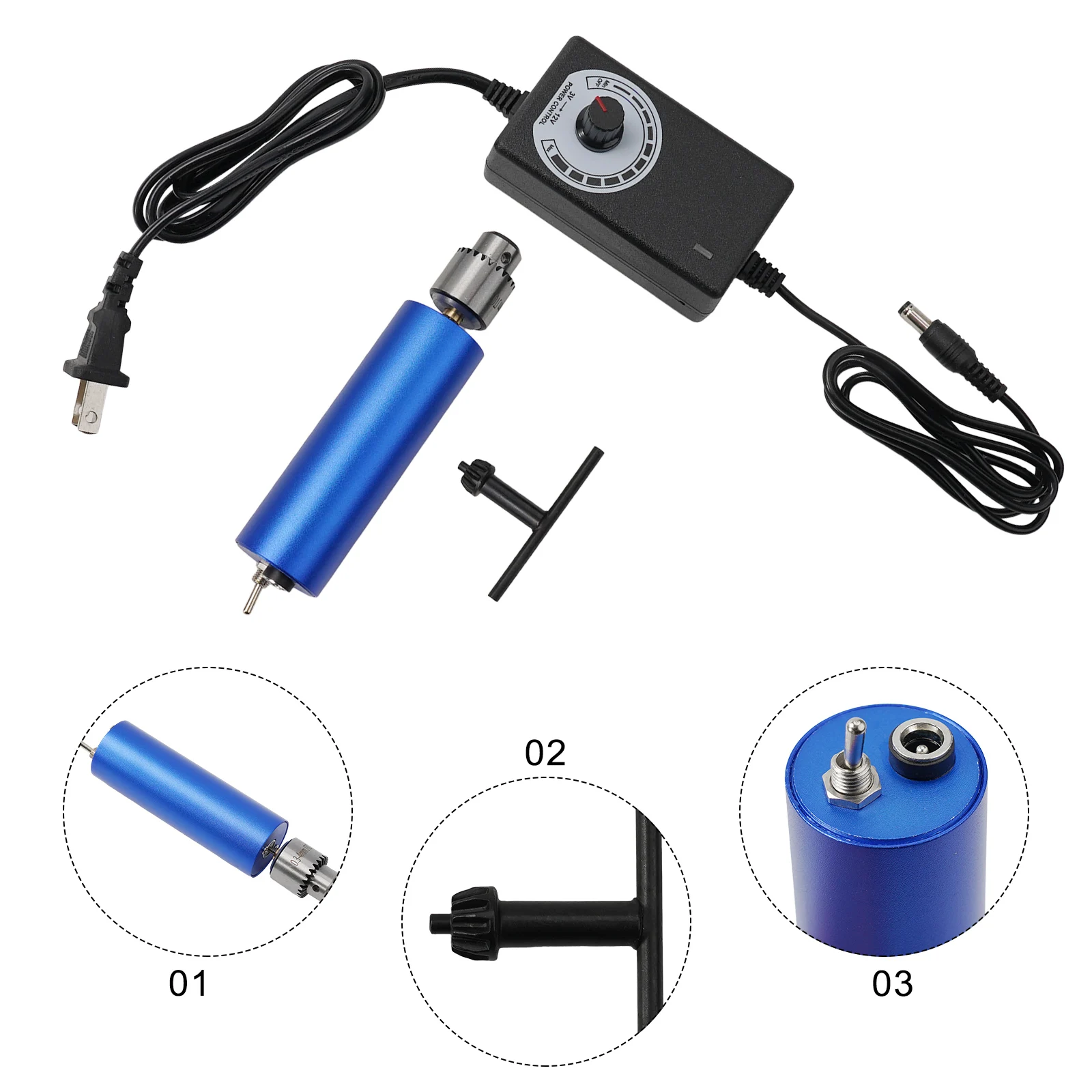 for durable Electric hand drill set 0.3-4mm for american Type ​ 220V 2A 3pcs/Kit DC 3-12v Diy for mini Multifunctional