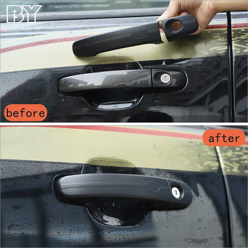 Car Exterior Door Handle Cover Decoration Trim For Ford Ranger T6 T7 2012-2018 ABS Black Auto Accessories