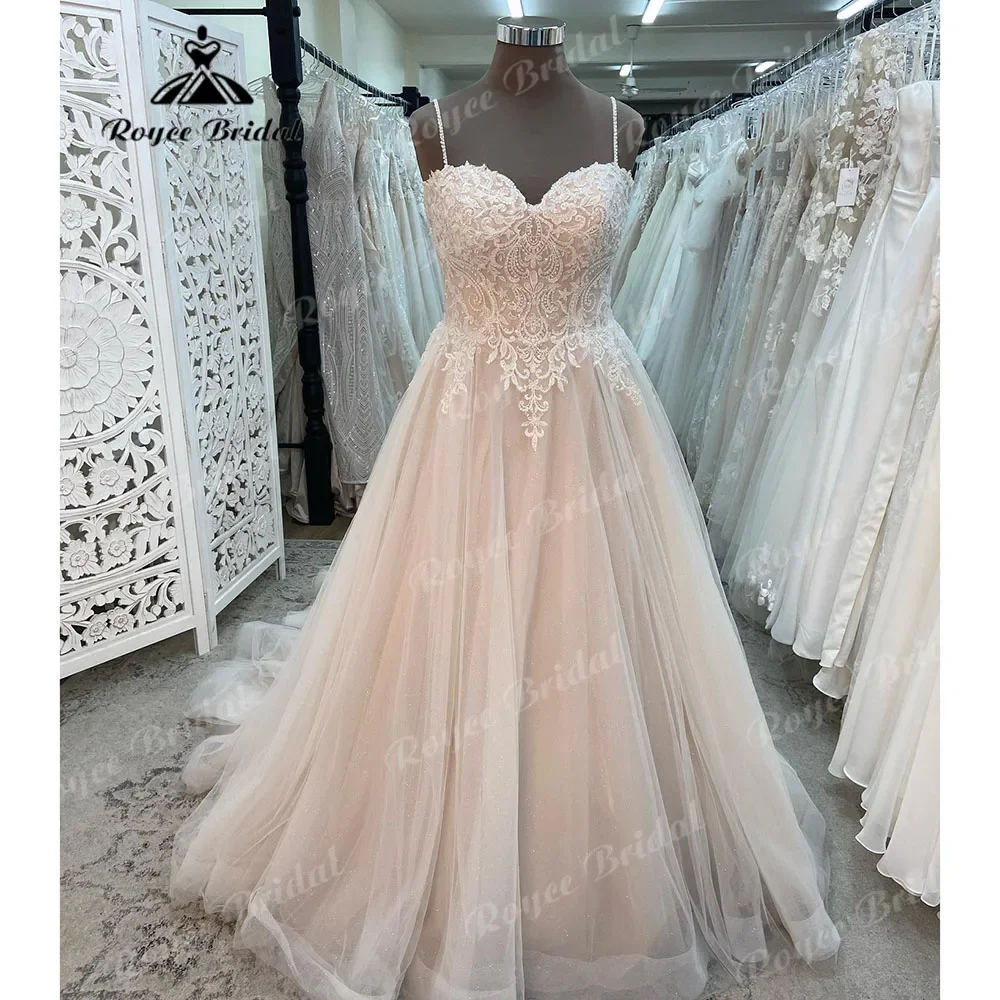 

gelinlik Plus Size Lace Princess Wedding Dress for Women 2024 Spaghetti Straps Bridal Gown vestidos de novia de talla grande1