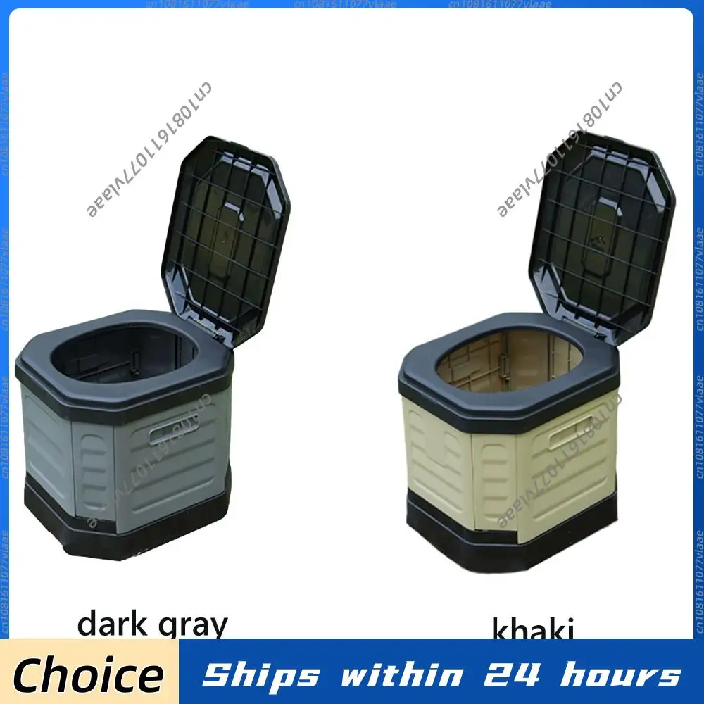 

Folding Portable Toilet with Paper Holder Lid Collapsible Toilets Travel Toileting for Adults Travel Outdoor Hiking Trips Beach