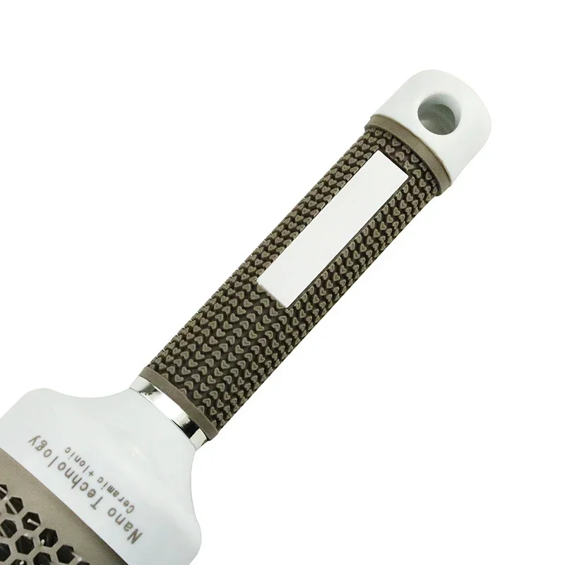 1 шт. цилиндрическая кудрявая щетка для профессионального укладки волос, серая алюминиевая Бриллиантовая Массажная щетка для парикмахеров, инструмент для парикмахерской