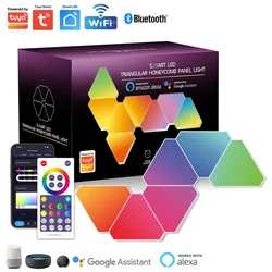 Akıllı RGB Pikap Ritim Lambası Üçgen Duvar Işıkları WIFI Bluetooth APP Kontrolü DIY Kuantum Gece Lambası Bilgisayar Oyunu Yatak Odası için