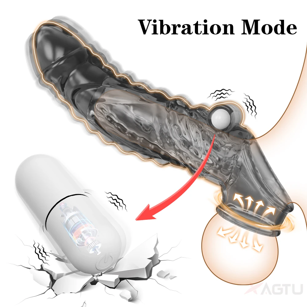 القضيب موسع كم خاتم الديك هزاز قابلة لإعادة الاستخدام القضيب توسيع الجنس لعب للرجال الكبار تأخير القذف هزاز الواقي الذكري #3