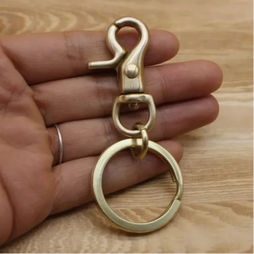Brass Keychains Bag Wallet Keyrings Car Key Holder Pants Belt Clip Snap Hooks