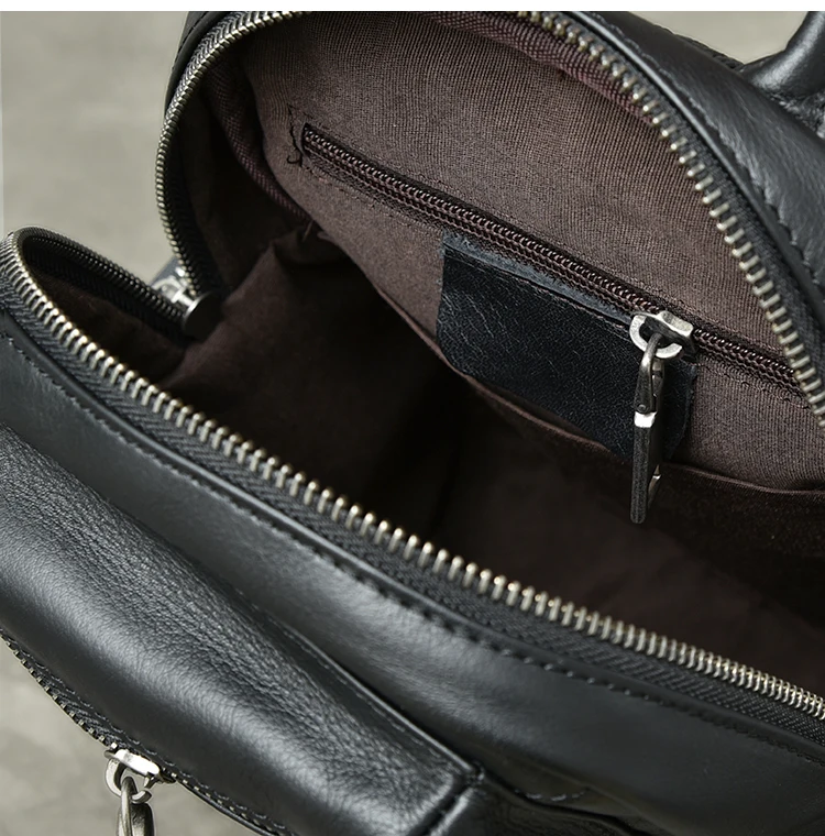 outdoor travel luxury first layer cowhide men's chest bag casual handmade genuine leather women's multifunctional backpack