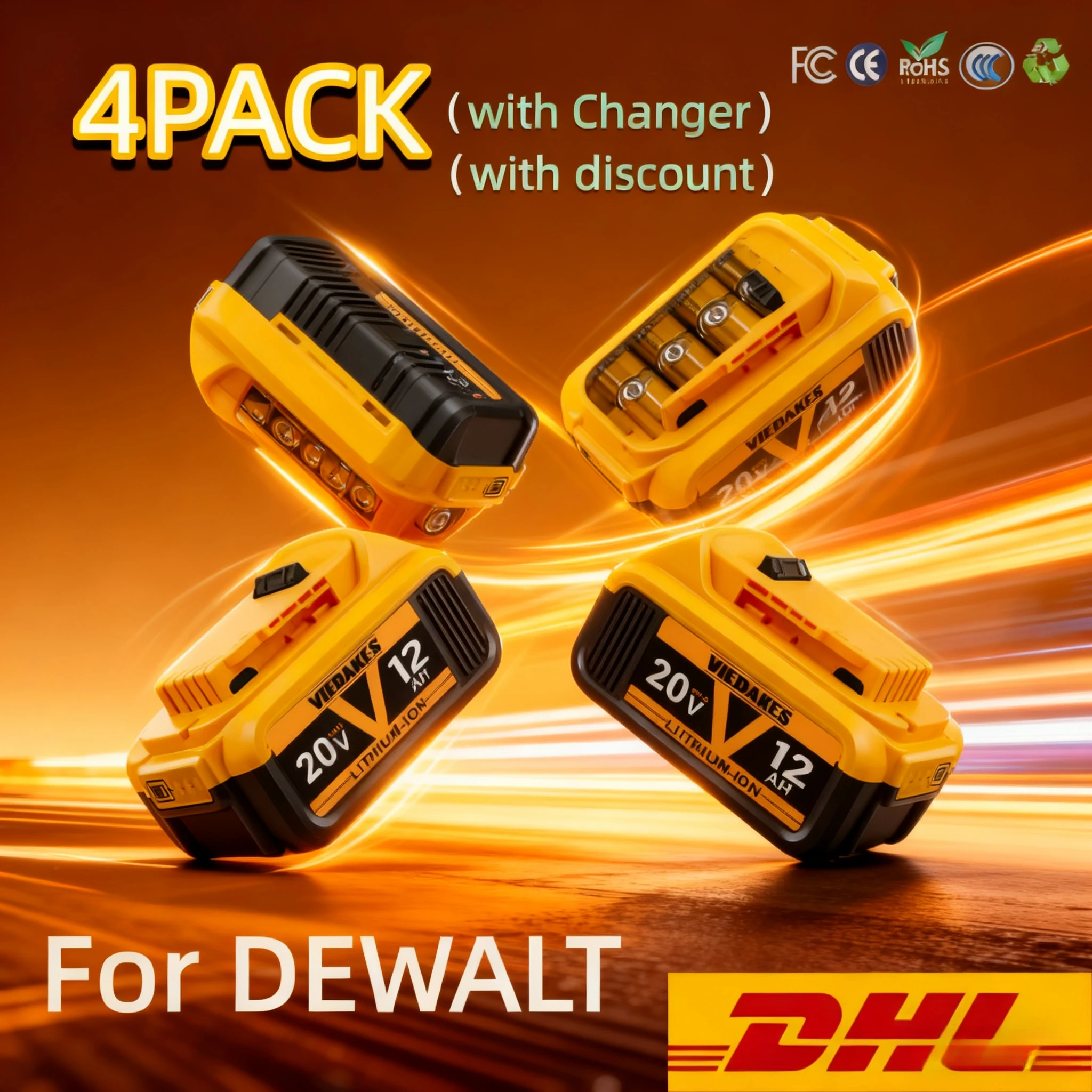 

Original for DeWalt 18V 5Ah 6AhBattery power Tools DCF887 DCG405✅DCD791 DCF922 20V Lithium Battery⚡Replacement