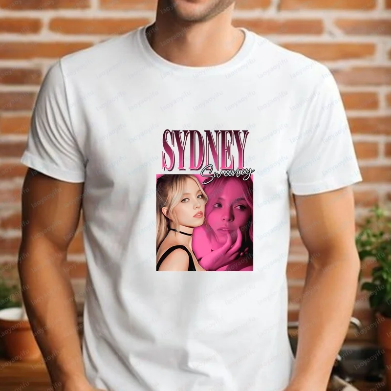 Retro Sydney Sweeney Printed T-shirt - Trendy Short-sleeved Shirt Suitable for Both Men and Women, Comfortable T-shirt