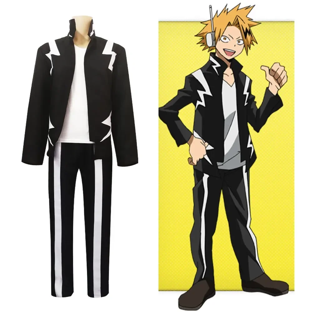 Anime My Hero Academia Kaminari Denki Cosplay Costume Black Sports Uniform Suit Halloween Party Christmas Outfits for Adult 2025