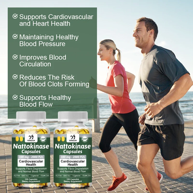 Organic Nattokinase Supplement, Support Vascular Function, Circulatory Health, Digestive Comfort, Daily Energy