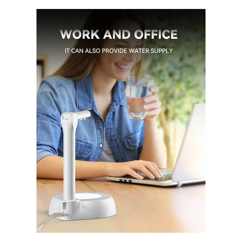 Bomba de galón de agua eléctrica, bomba de agua portátil, barril de botella de bomba de agua portátil de escritorio de 19 litros