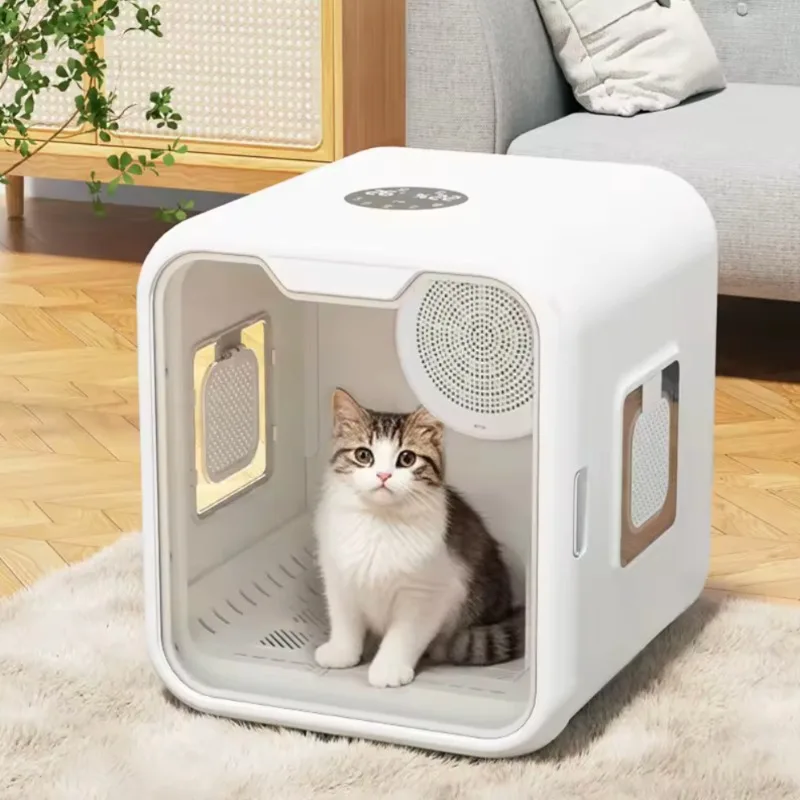 Fully Automatic Pet Dryer Small Dog Bathing and Drying Hair Eco-Friendly Plastic Cat Drying Box Household Pet Hair Dryer