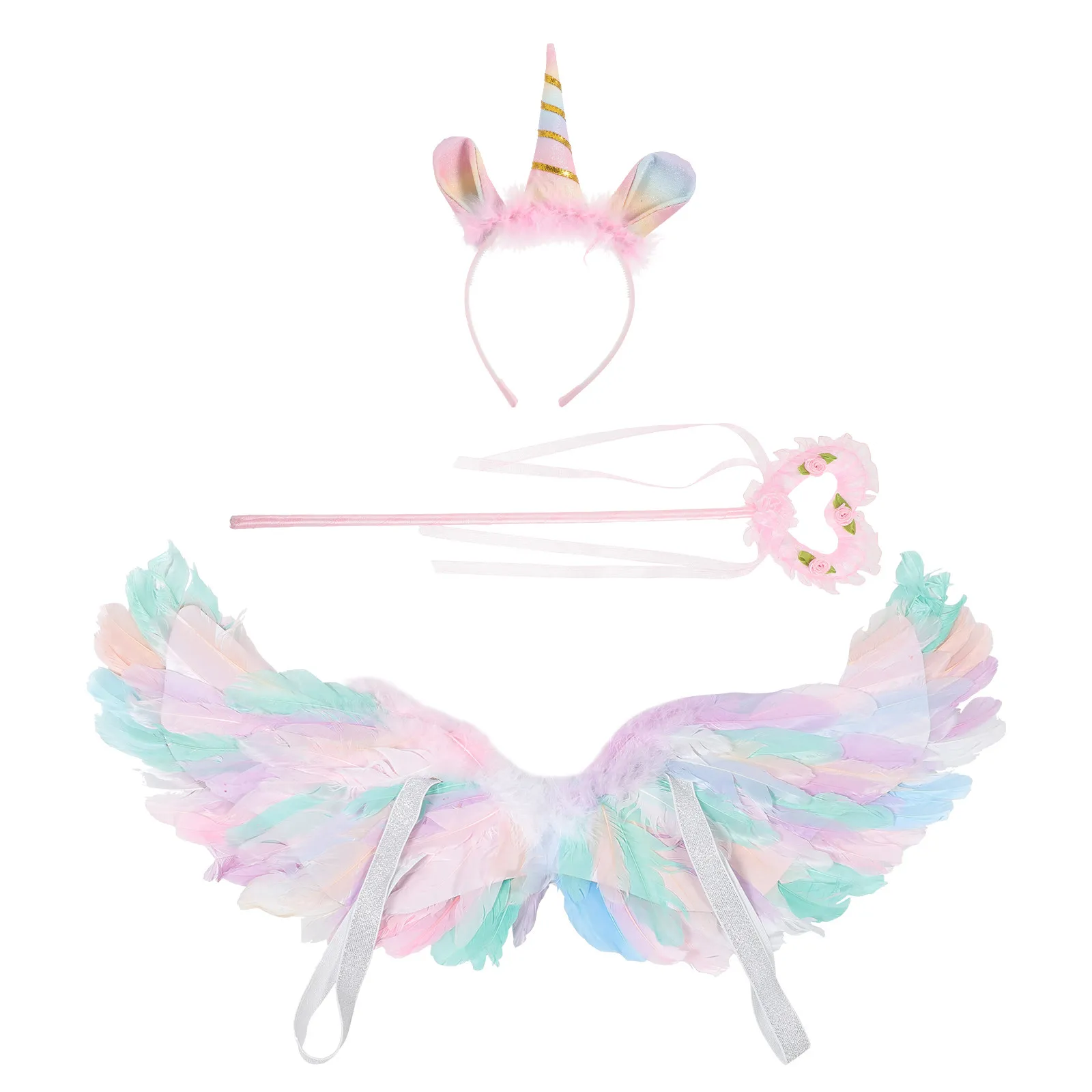 1Set Fairy Wing Costume Set Light Weight Detailed Workmanship Reusable for Cosplay Festivals Stage Performance Creative