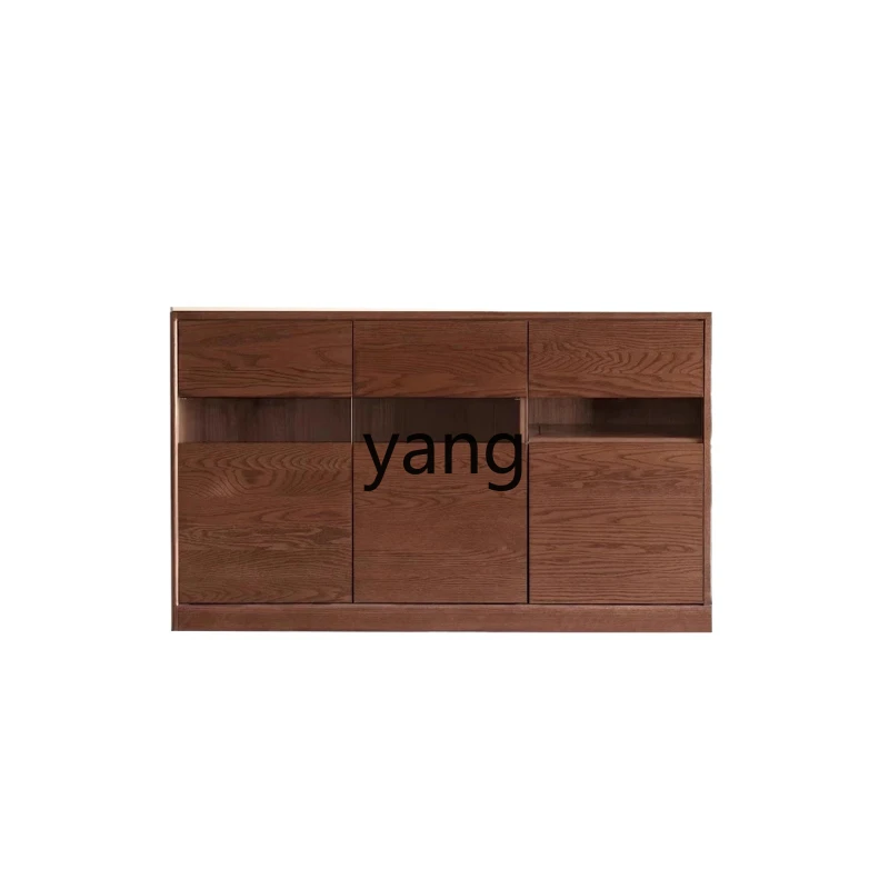 

LT solid wood dining side cabinet walnut rock slab storage cabinet