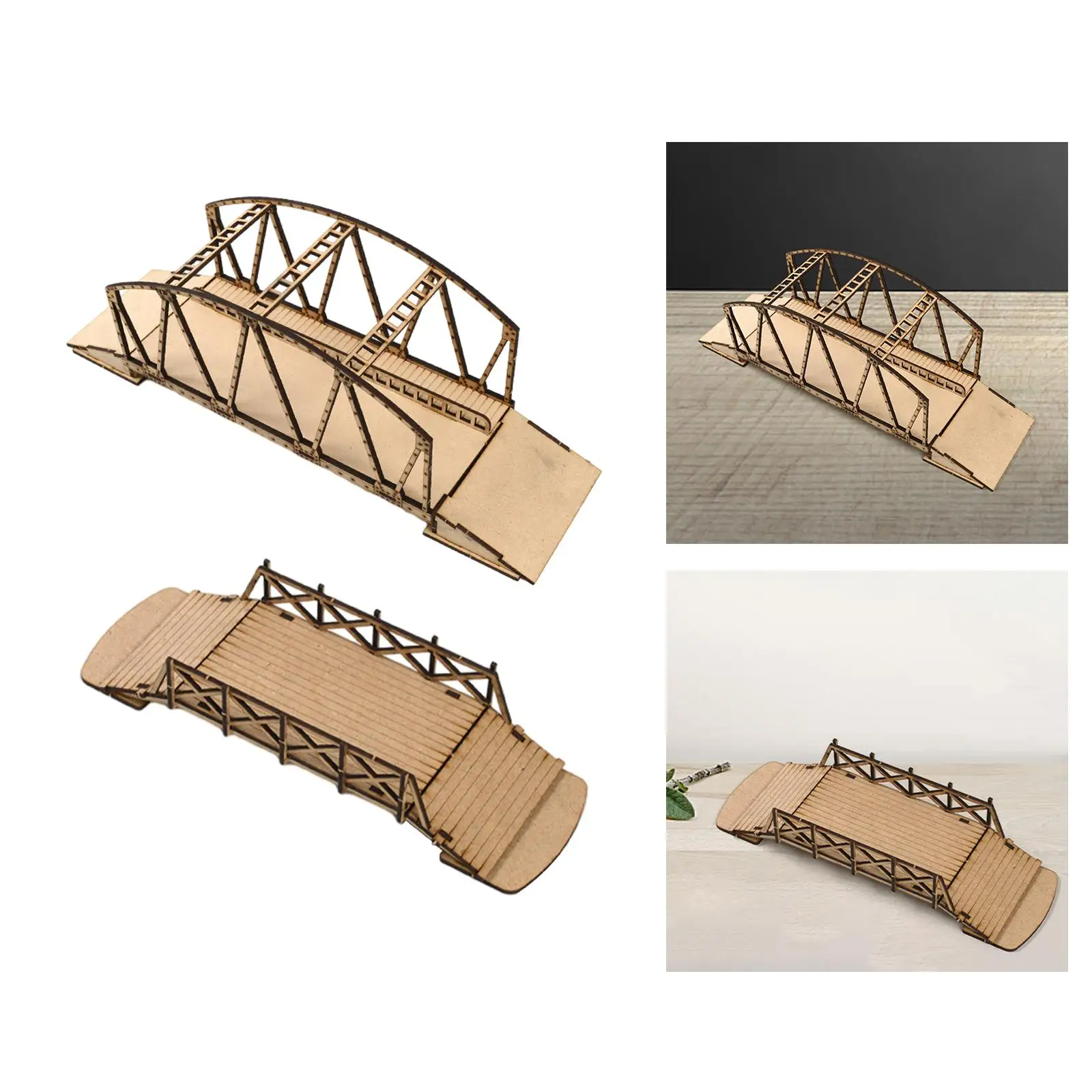 Kits De Modelo De Ponte De Madeira Europeia, 3D Puzzle, Coleção Inacabada, Construção De Madeira Artesanal, Brinquedo De Madeira DIY para Diorama, 1: 72