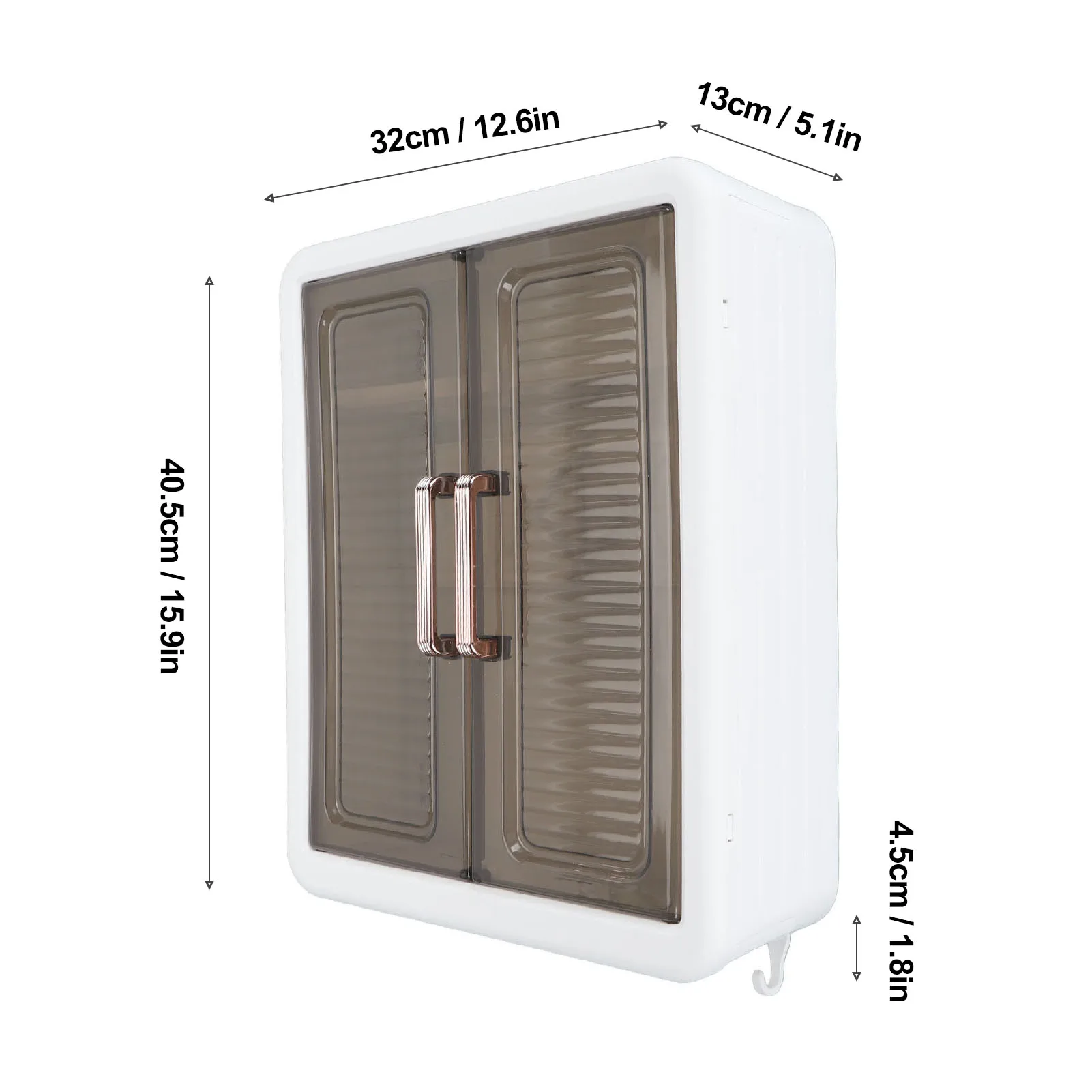 Cosmetics Wall Storage Cabinet PP Stable Large Capacity Bathroom Cabinet Wall Mounted Multifunctional Space Saving for Bedroom