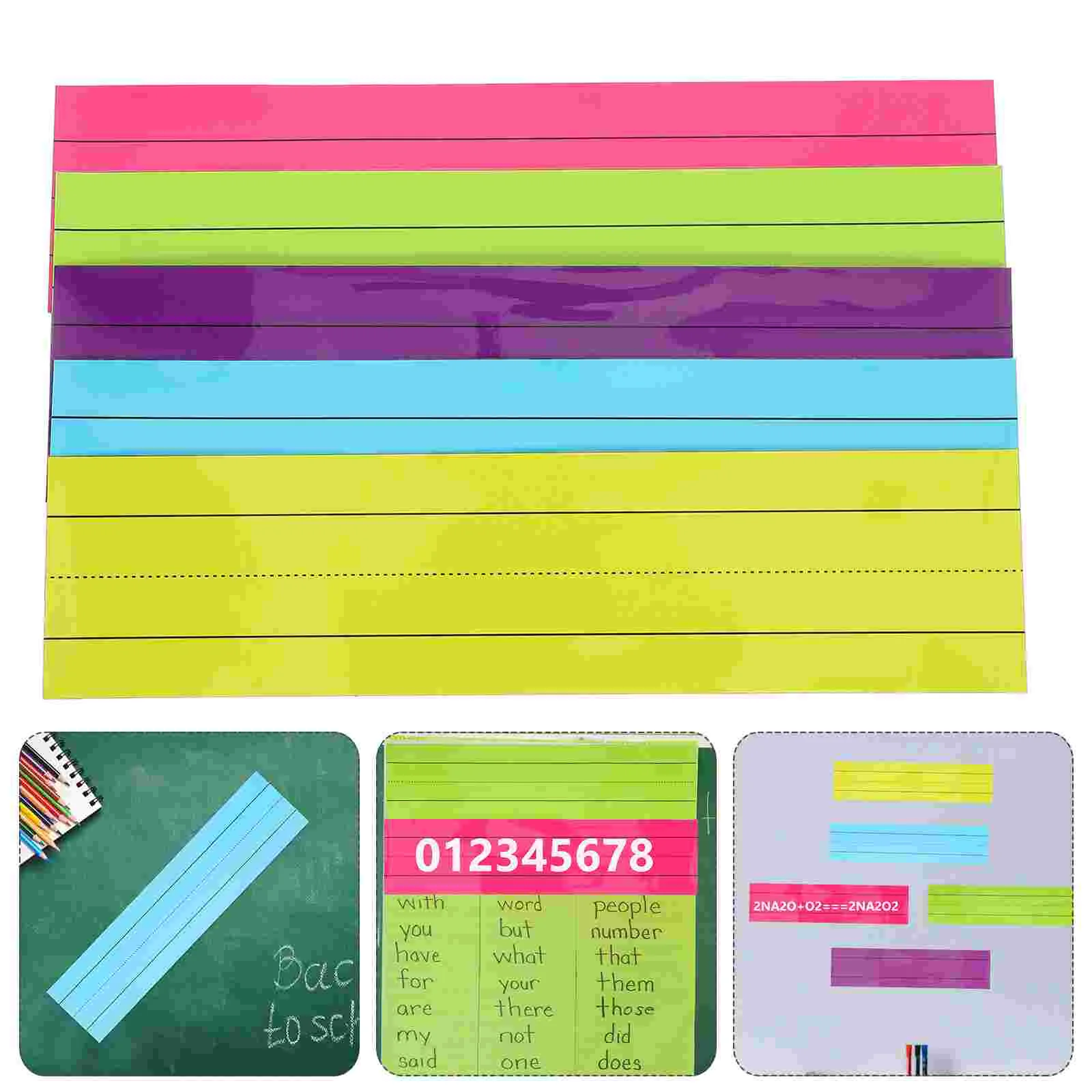 5 Pcs Soft Magnetic Sentence Strip Strips for Teachers Lined Whiteboard Colored Magnets Classroom Tool Stripe Supplies