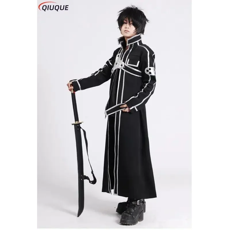 

Sword Art Online Косплей Костюм Киригая Казуто Халат Аниме SAO Кирито Длинное пальто Тренч cxfdd