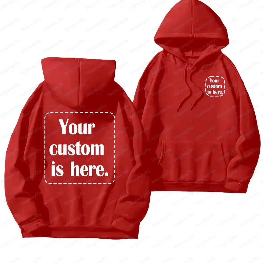 2026 Men Women Casual Custom Printed Text DIY Hoodie Customized Personalized Hoody Custom Hoodies Text Sweatshirt Men Clothing