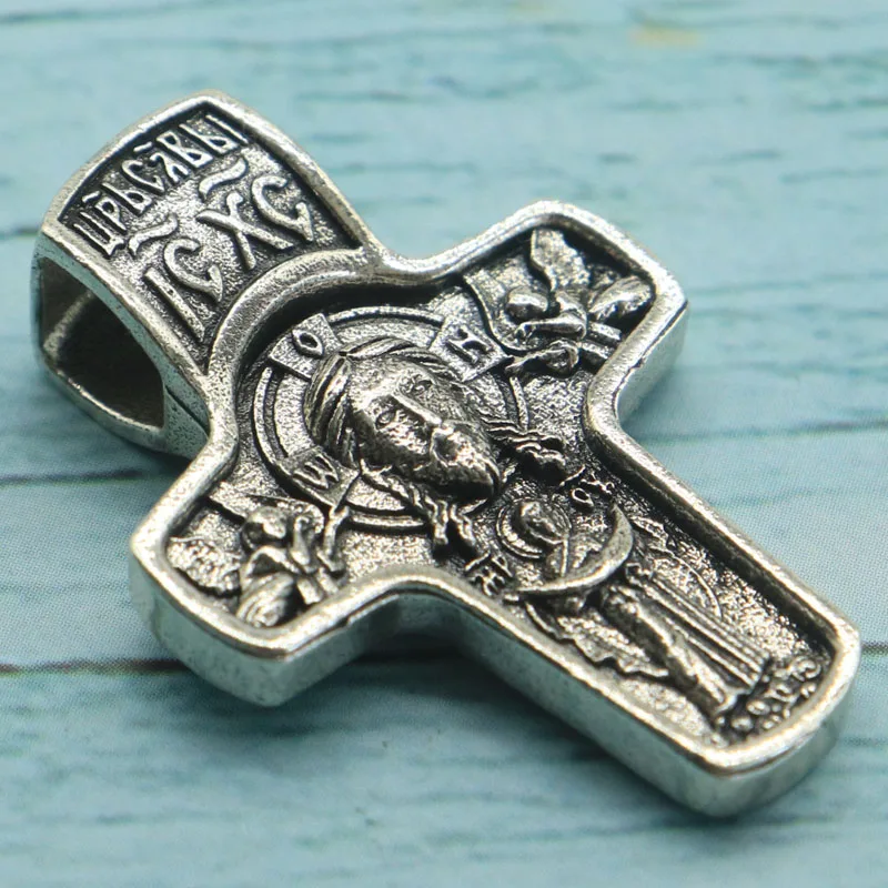 Buy 3 Get 1 Free Stainless steel Orthodox Cross pendant the redemption of Jesus Christ with the protection of the Virgin Mary