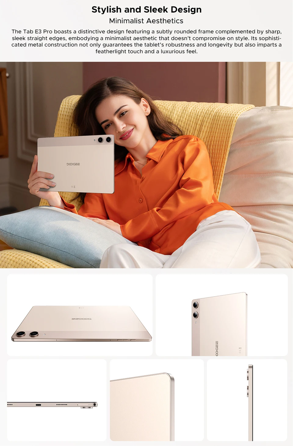 DOOGEE Tab E3 Pro Tablet Android 15 Gemini AI 13'' Display 7.9mm Ultra-thin 8GB 256GB Smart Pad 11000mAh Battery Global Version