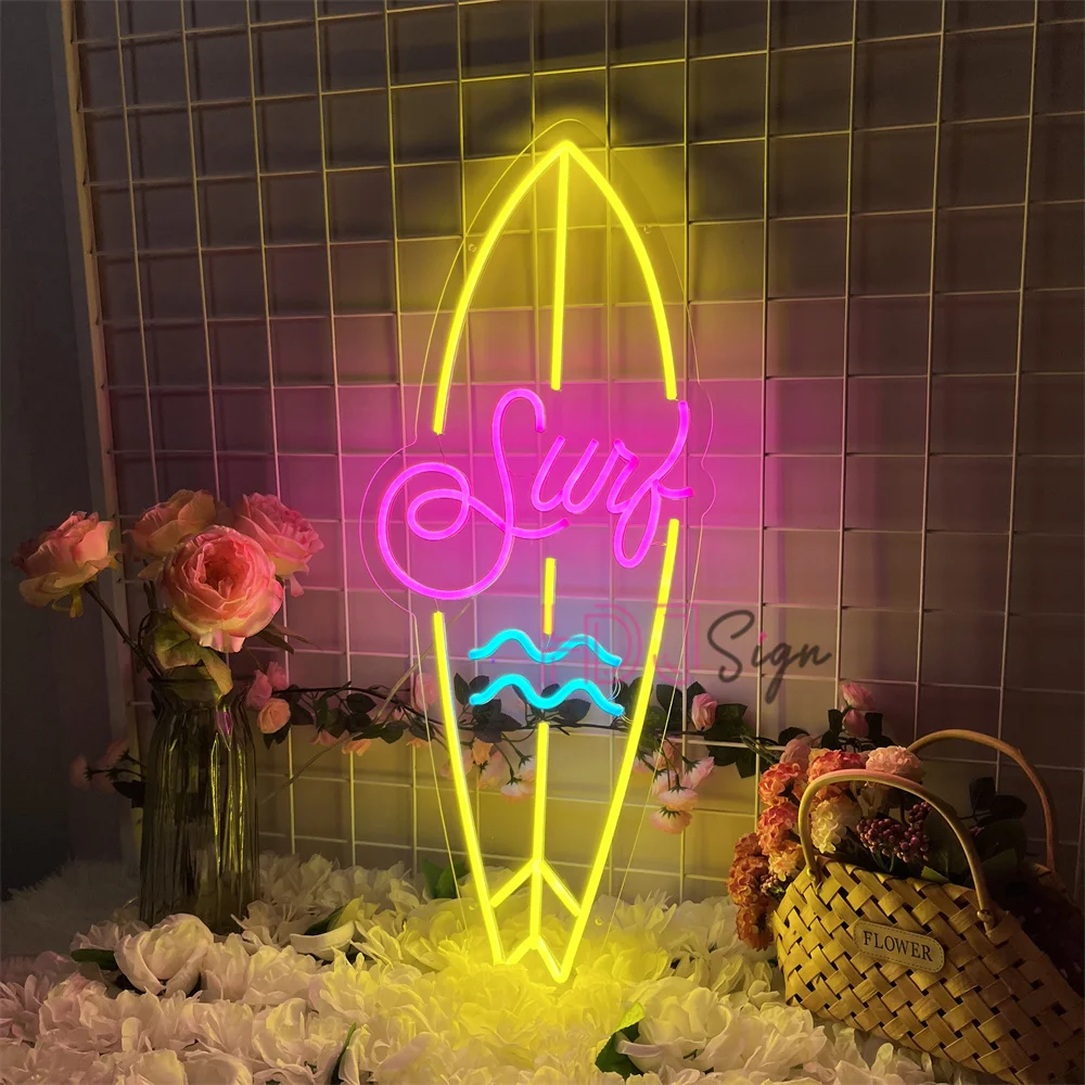 

Surf Neon Art Led Light Beach House Decor Wall Light Neon Sign Bedroom Bar Party Wall Decor Home Bar Club Pub Signs