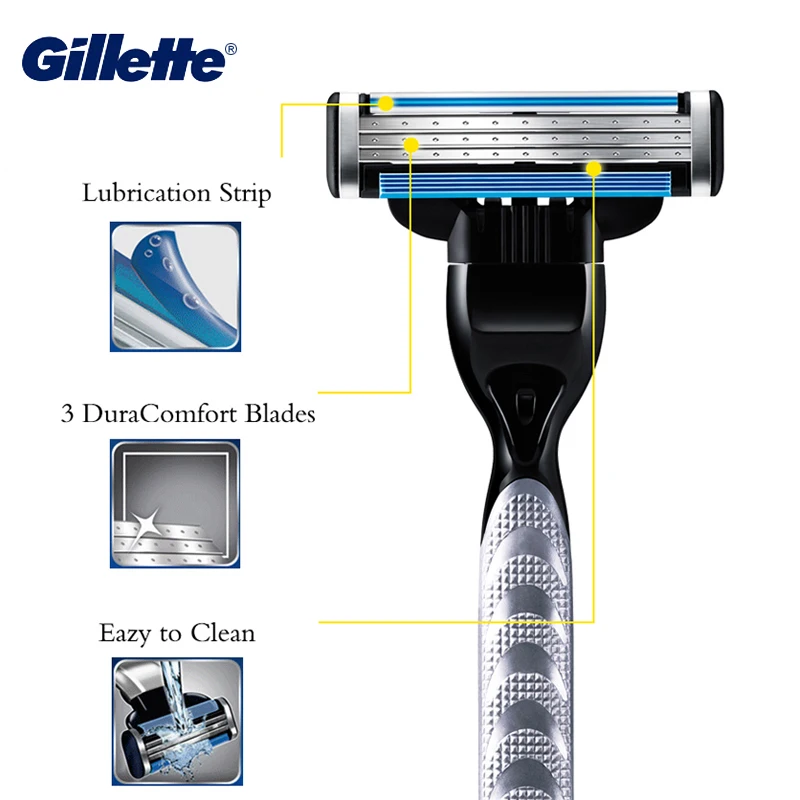 Gillette Mach 3 Men's Manual Razor Shaving Beard Tool Safety Razor Face Beard Hair Removal