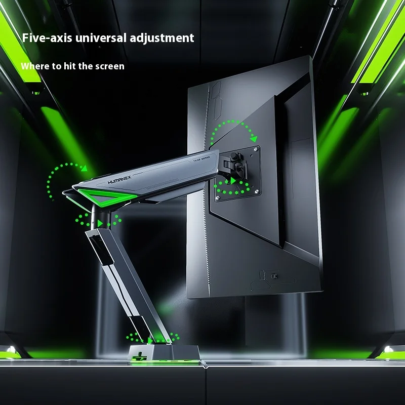 Humanex T9X Computer Monitor Stand Large Screen Cantilever Computer Mechanical Arm RGB 16kg Load-Bearing Screen Display Bracket