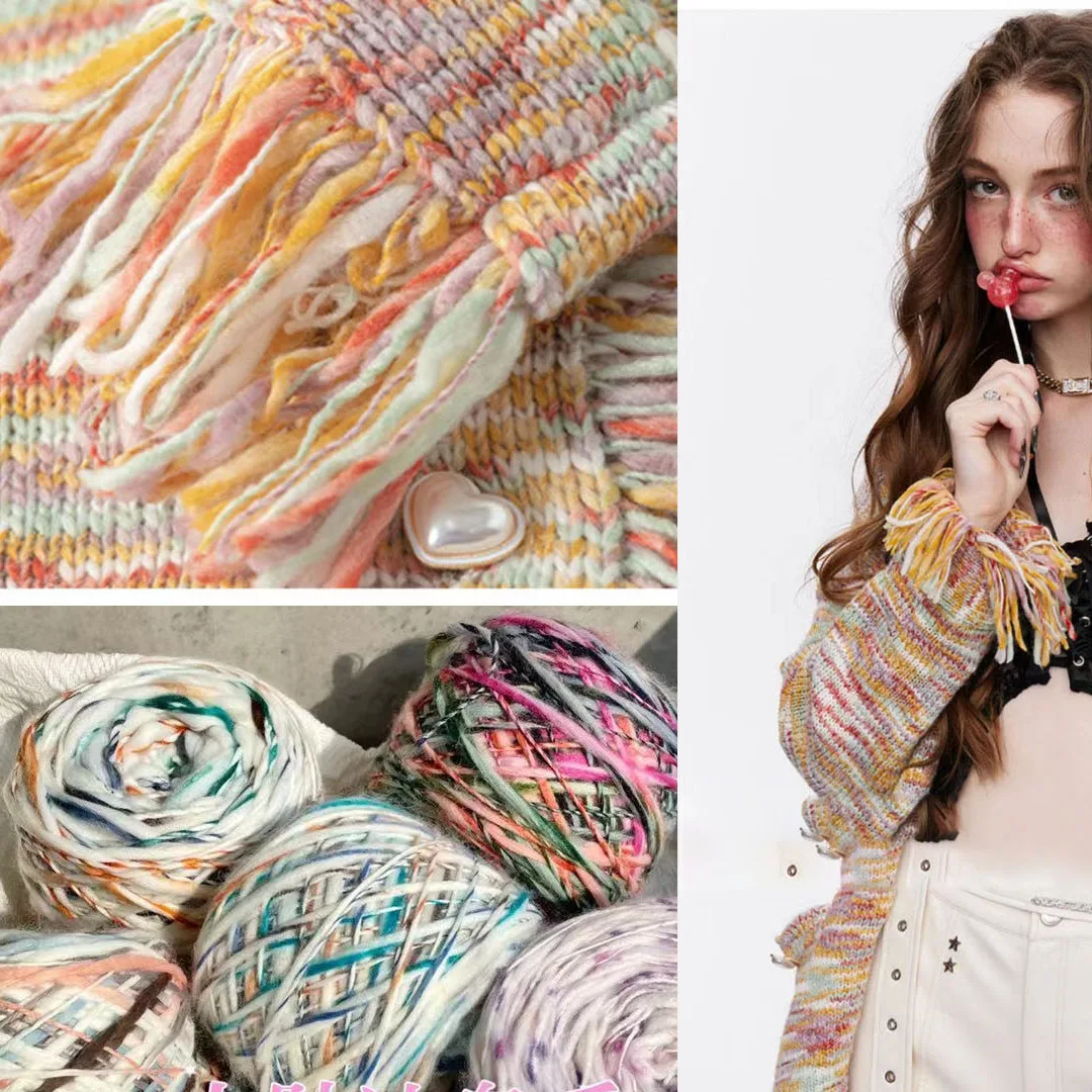 

50 г секция окрашенная маслом стиль грубая шерстяная сумка шарф линия имеет ручную работа DIY тканая ручная смешанная нить