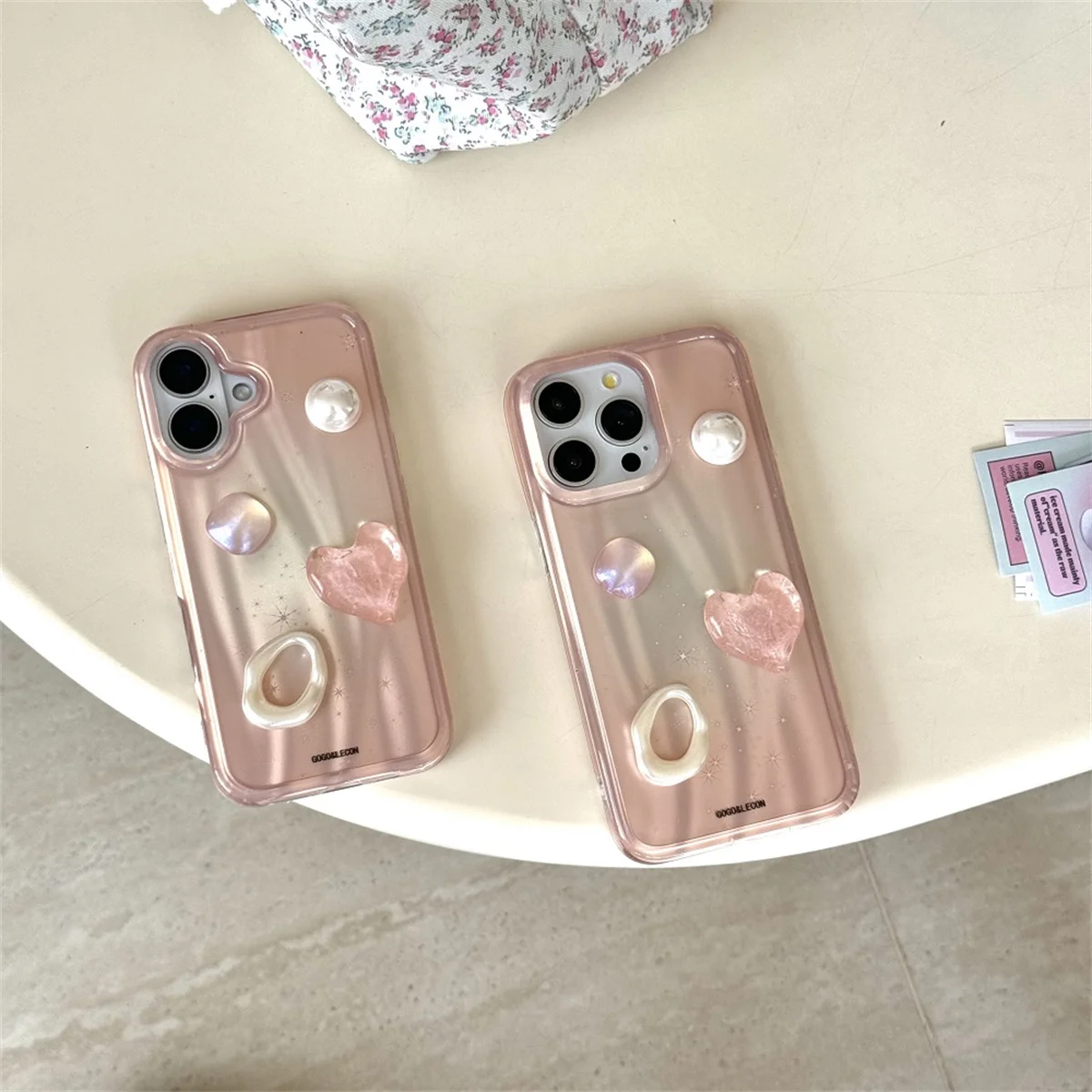 

New cute cartoon pink 3D diamond Phone Case For iPhone 16 15 14 13 Pro Max fundas iphone 16 case Protective cover