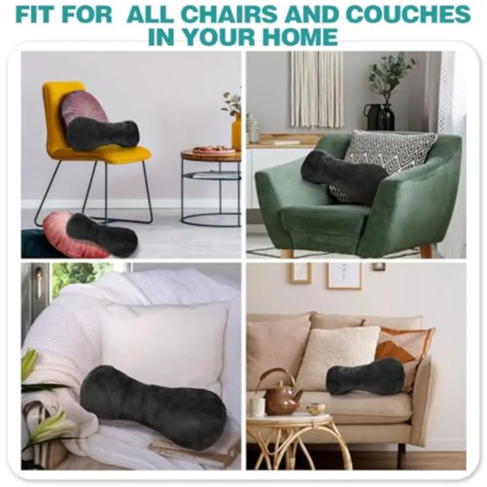 Versatile Recliner Headrest Pillow Curved Profile Ergonomic Neck Support Pillow PP Cotton Adjustable Strap Waist Support Pillow