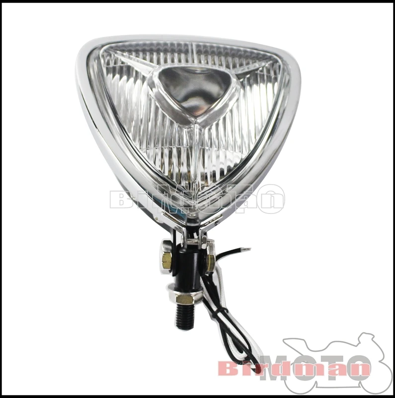 Bobber Chopper Old School Headlight Motorcycle Triangle 12V Spotlight Retro Headlamp For Harley Honda Yamaha Suzuki Kawasaki BMW