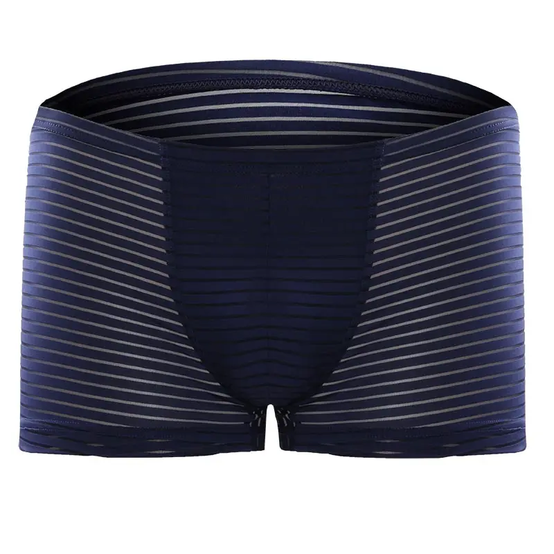 Youth Thin Transparent Sexy Men's Ice Silk Underwear Breathable One-Piece Boxer Briefs