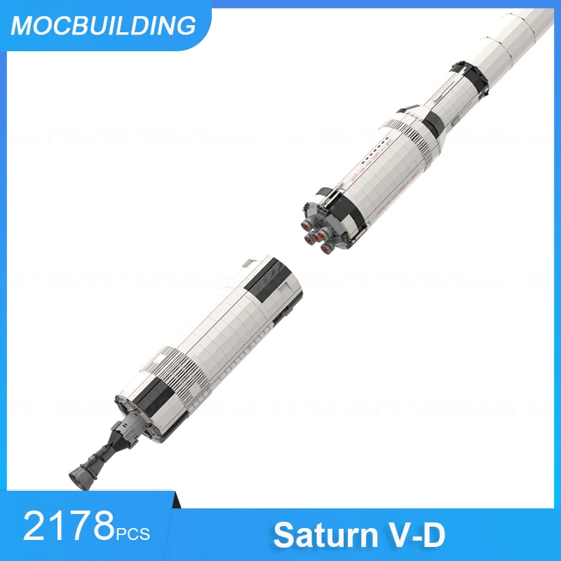 Bloques de construcción MOC Saturno V-D modelo DIY montar ladrillos serie espacial colección creativa educativa juguetes de exhibición regalos 2178 Uds