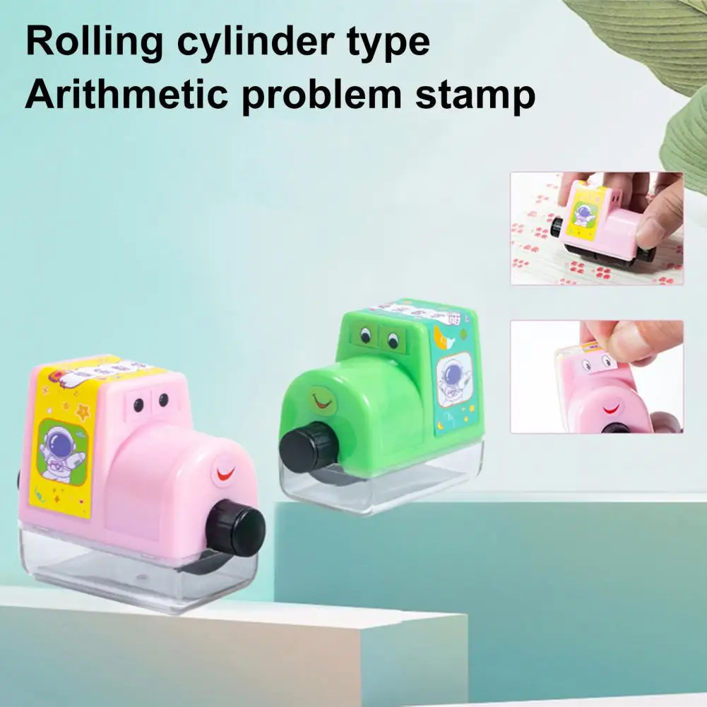 

1 Set Math Teaching Stamp Within 100 Addition Adjustable Mathematics Exercise Apples/Duck Pattern Math Arithmetic Rolling Seal