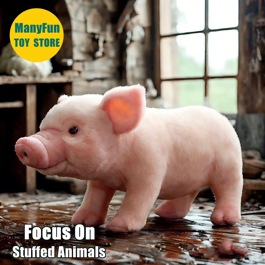

Pig Plush Toy High Fidelity Pink Pig Plushie Hog Peluche Lifelike Stuffed Animals Simulation Doll Kawai Toy Gifts For Kids