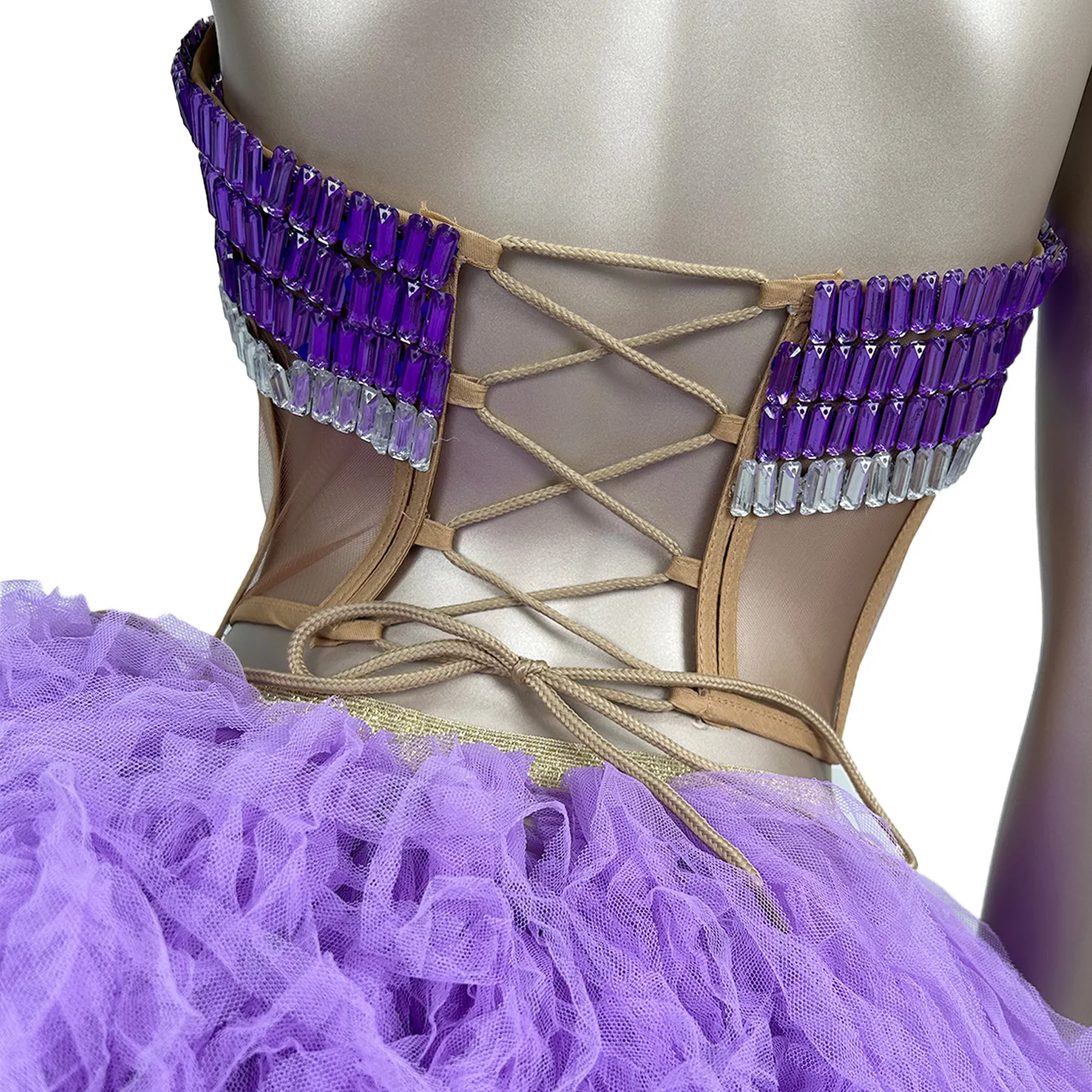 

Sexy Sheer Mesh Crystals Crop Tops Mini Skirt 2Pieces Set Women Birthday Party Prom Evening Dress Photo Shoot Wear Jijing